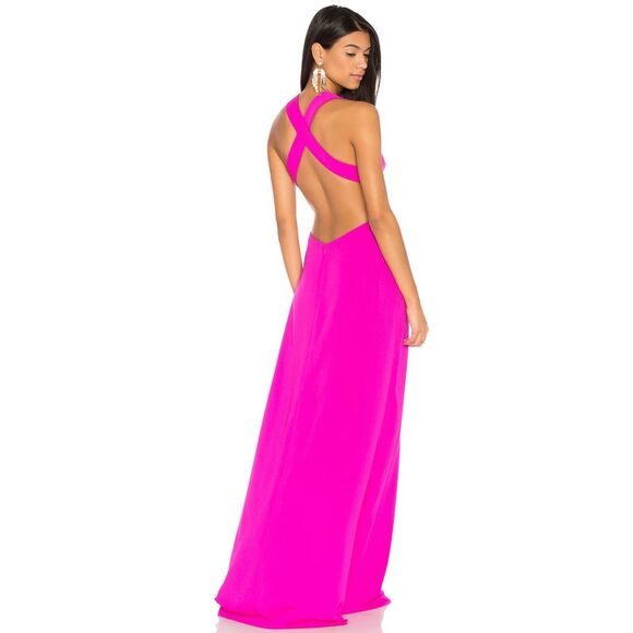 JILL STUART Deep V Gown in Gossip pink, Sz 2, $328 B26 - Picture 2 of 9